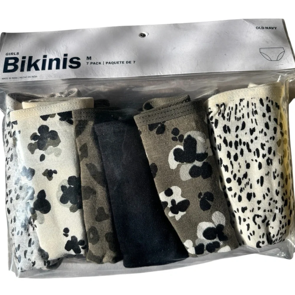 Old Navy Girls' Bikini Underwear Pack - Black, Gray, White